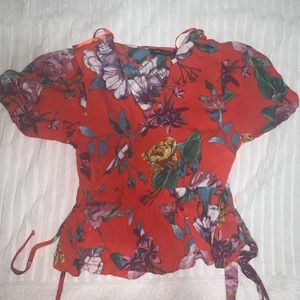 Floral wrap shirt